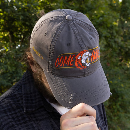 Come Home Embroidered Distressed Dad Hat