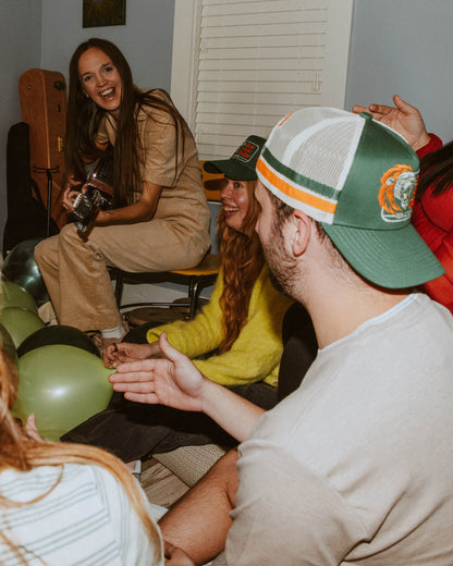 friends laughing hat lifestyle image